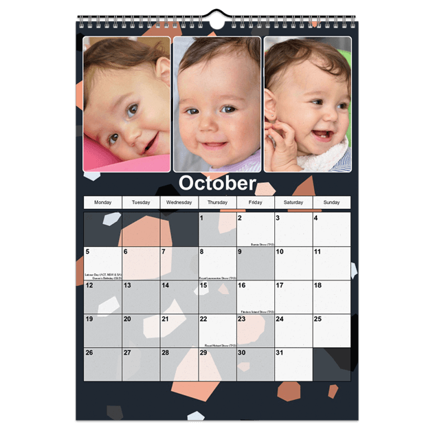 Calendrier A3 Portrait (Grande Date)